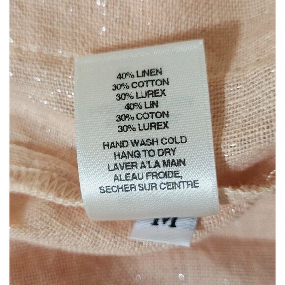 Amadi Anthropologie M Blazer Kaye Oversized Double Breast Pink Linen- Metallic - Picture 3 of 10